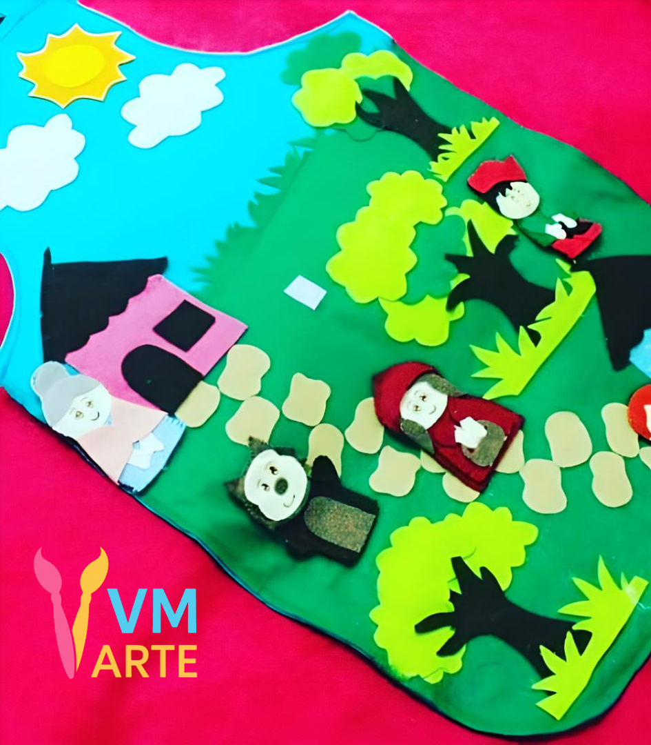 AVENTAL HISTORIAS FELTRO VM ARTE ARTESANATO