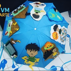 GUARDA CHUVA EDUCATIVO FELTRO VM ARTE ARTESANATO
