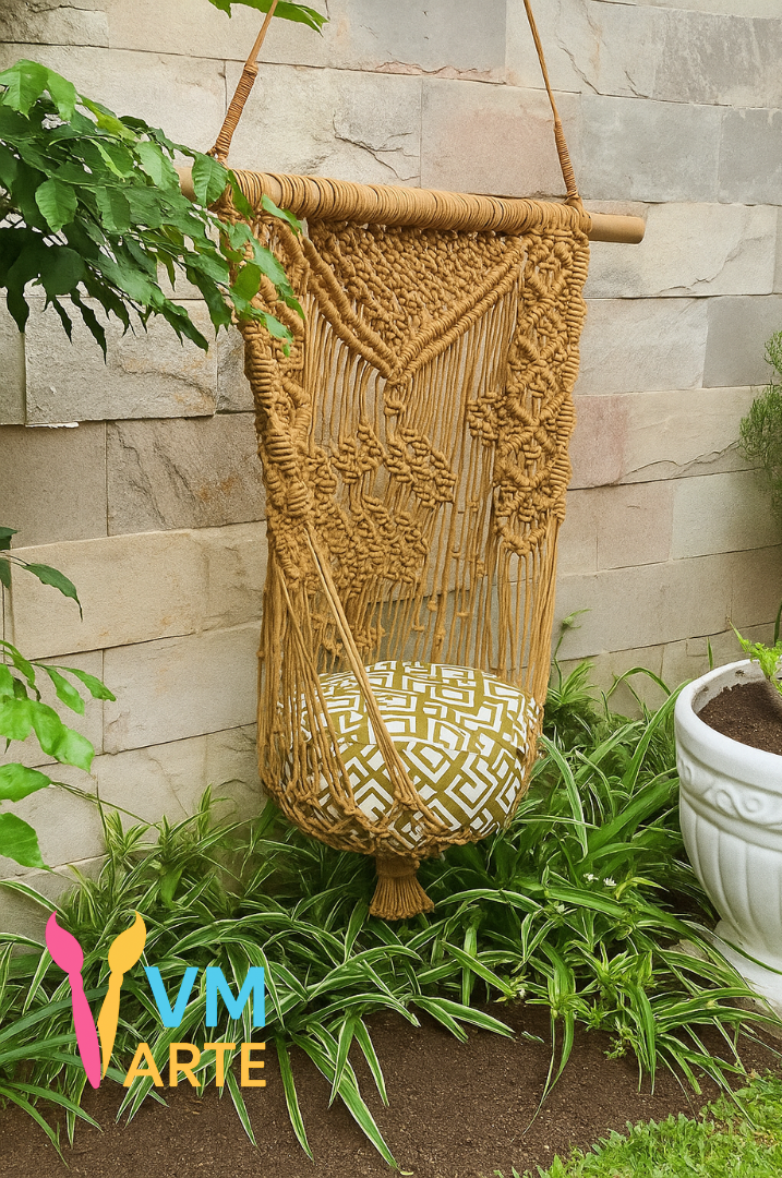 CADEIRA SUSPENSA INFANTIL MACRAME VM ARTE