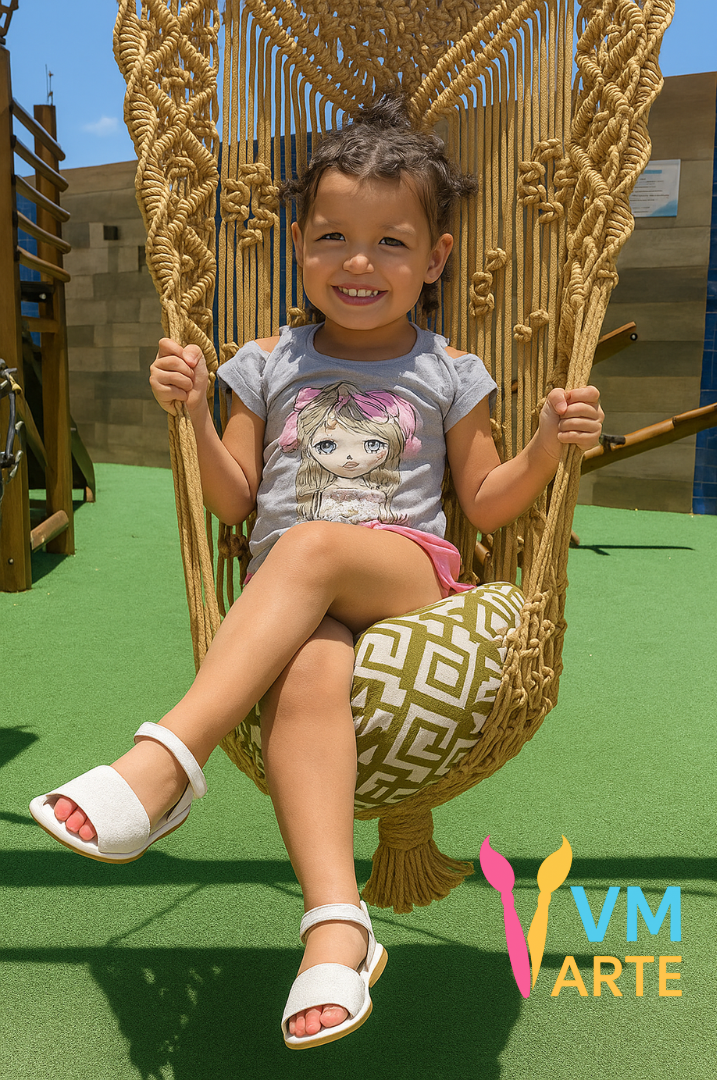 CADEIRA SUSPENSA INFANTIL MACRAME VM ARTE