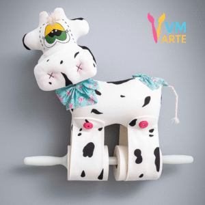 PORTA PAPEL VACA VM ARTE ARTESANATO